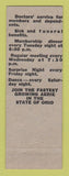 Matchbook Cover - Eagles Club Toledo OH