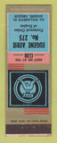Matchbook Cover - Eagles Club Eugene OR