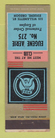 Matchbook Cover - Eagles Club Eugene OR