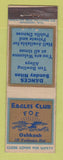 Matchbook Cover - Eagles Club Oshkosh WI