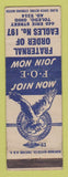 Matchbook Cover - Eagles Club Toledo OH WHITE WEAR