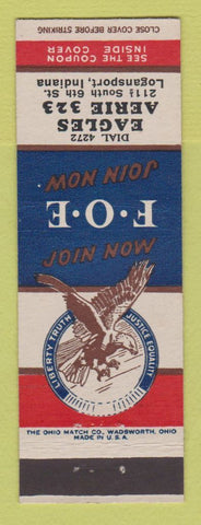 Matchbook Cover - Eagles Club Logansport IN