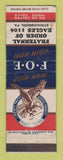 Matchbook Cover - Eagles Club Stroudsburg PA
