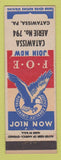 Matchbook Cover - Eagles Club Catawissa PA