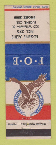 Matchbook Cover - Eagles Club Eugene OR
