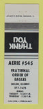 Matchbook Cover - Eagles Club Shiloh IL