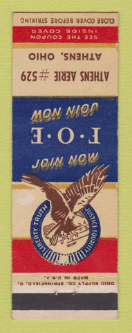 Matchbook Cover - Eagles Club Athens OH