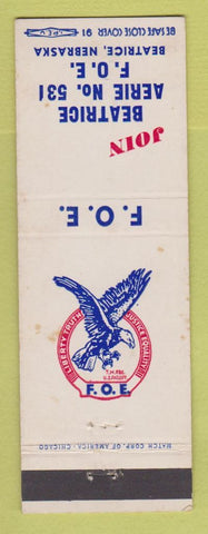 Matchbook Cover - Eagles Club Beatrice NE