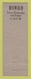 Matchbook Cover - Eagles Club Cumberland MD