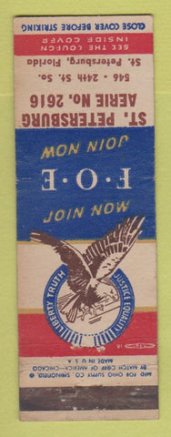 Matchbook Cover - Eagles Club St Petersburg FL WEAR