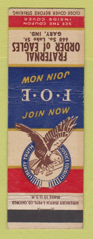 Matchbook Cover - Eagles Club Gary IN