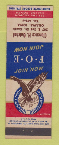 Matchbook Cover - Eagles Club Onawa IA