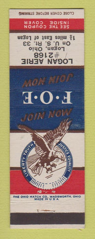 Matchbook Cover - Eagles Club Logan OH