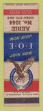 Matchbook Cover - Eagles Club Murray City OH