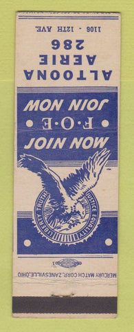 Matchbook Cover - Eagles Club Altoona PA