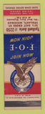 Matchbook Cover - Eagles Club Ypsilanti MI