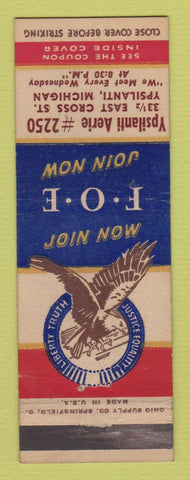 Matchbook Cover - Eagles Club Ypsilanti MI