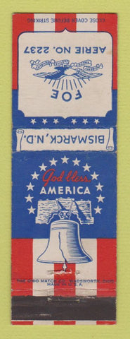 Matchbook Cover - Eagles Club Bismarck ND