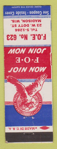 Matchbook Cover - Eagles Club Madison WI