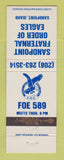 Matchbook Cover - Eagles Club Sandpoint ID