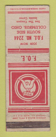 Matchbook Cover - Eagles Club Columbus OH WEAR