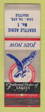 Matchbook Cover - Eagles Club Seattle WA