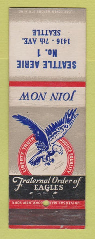 Matchbook Cover - Eagles Club Seattle WA