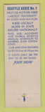 Matchbook Cover - Eagles Club Seattle WA