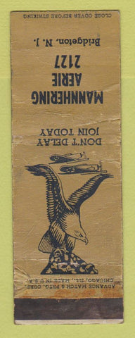 Matchbook Cover - Eagles Club Bridgeton NJ WORN
