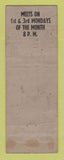 Matchbook Cover - Eagles Club Bridgeton NJ WORN