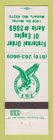 Matchbook Cover - Eagles Club Moberly MO