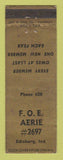 Matchbook Cover - Eagles Club Edinburg IN WEAR