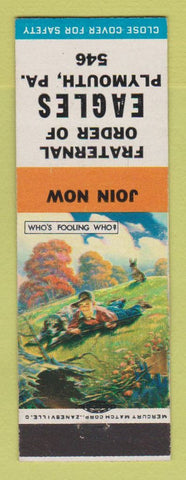 Matchbook Cover - Eagles Club Plymouth PA