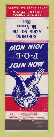 Matchbook Cover - Eagles Club Mount Vernon OH