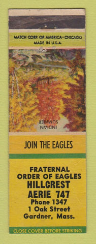 Matchbook Cover - Eagles Club Gardener MA