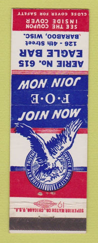 Matchbook Cover - Eagles Club Baraboo WI