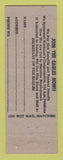 Matchbook Cover - Eagles Club Baraboo WI