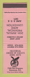 Matchbook Cover - Eagles Club Vancouver BC 1971