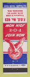 Matchbook Cover - Eagles Club Madison WI
