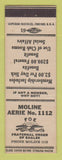 Matchbook Cover - Eagles Club Moline IL
