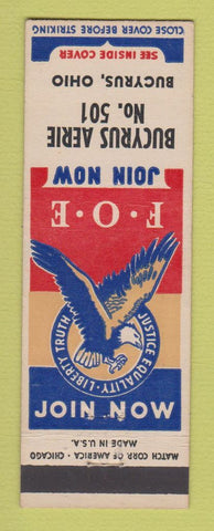 Matchbook Cover - Eagles Club Bucyrus OH
