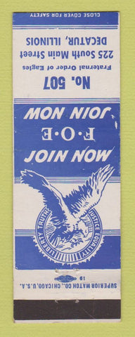 Matchbook Cover - Eagles Club Decatur IL