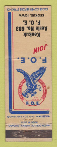 Matchbook Cover - Eagles Club Keokuk IA WEAR