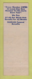 Matchbook Cover - Eagles Club Connellsville PA