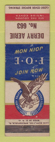 Matchbook Cover - Eagles Club Derry WEAR