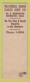 Matchbook Cover - Eagles Club Bremerton WA