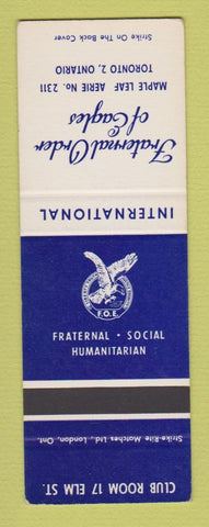 Matchbook Cover - Eagles Club Toronto ON