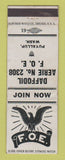 Matchbook Cover - Eagles Club Puyallup WA WORN WHITE