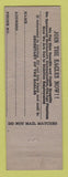 Matchbook Cover - Eagles Club Puyallup WA WORN WHITE