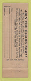 Matchbook Cover - Eagles Club Morgantown WV